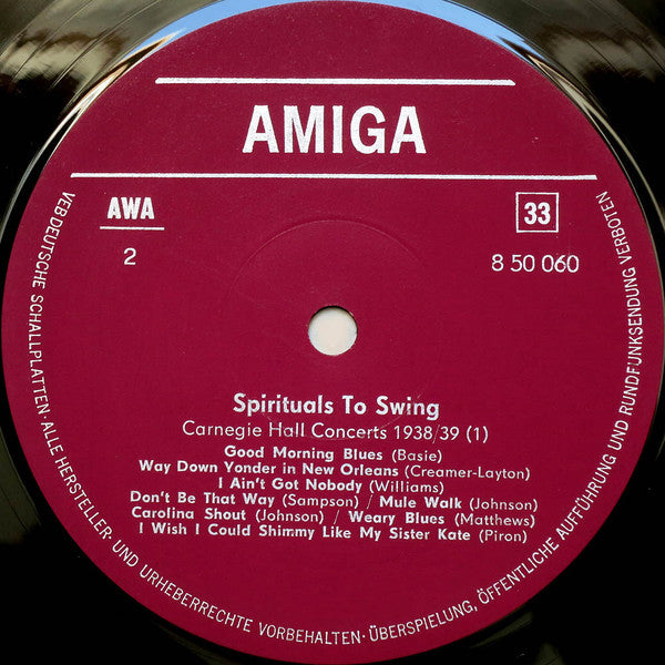 Various : Spirituals To Swing - Carnegie Hall Concerts 1938/39 (1) (LP, Comp, Mono, RP)