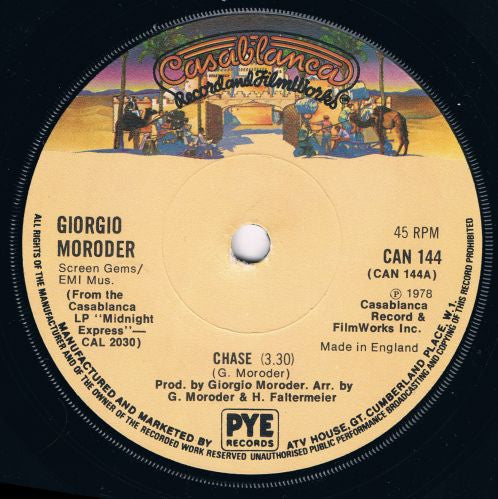 Giorgio Moroder : Chase  (7", Single, Sol)
