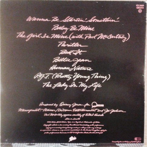 Michael Jackson : Thriller (LP, Album, Gat)