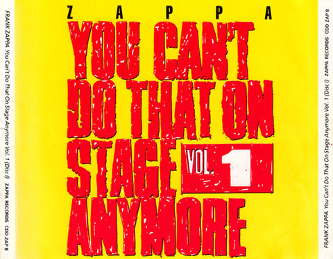 Zappa* : You Can't Do That On Stage Anymore Vol. 1 (2xCD, Album, MPO)