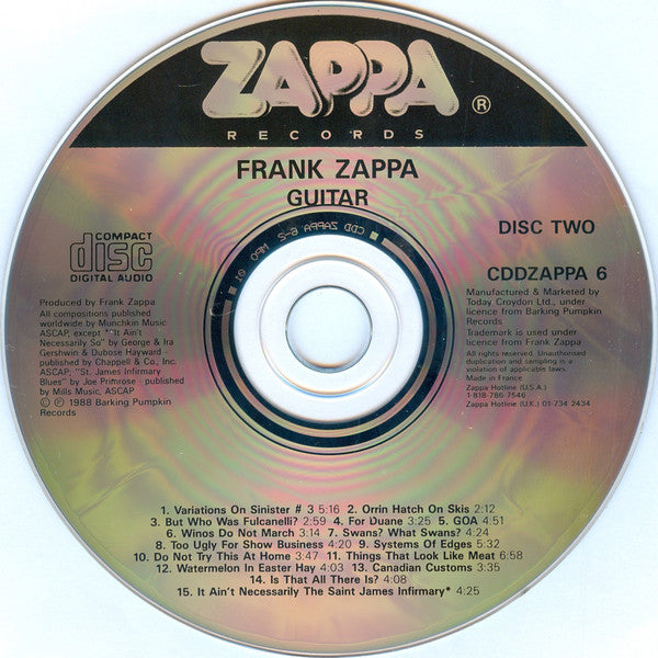 Frank Zappa : Guitar (2xCD, Album)