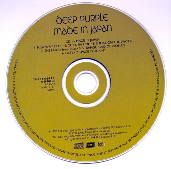 Deep Purple : Made In Japan (2xCD, Album, RE, RM)