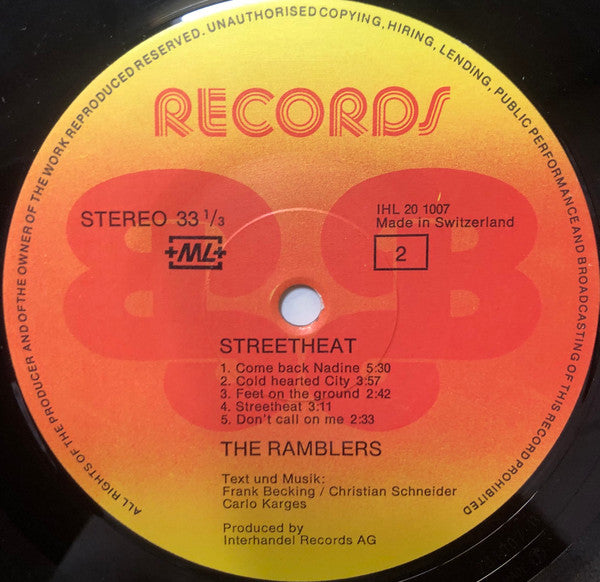 The Ramblers* : Streetheat (LP, Album)