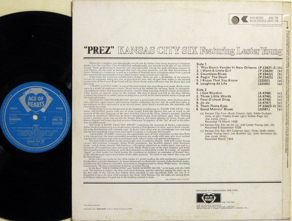Kansas City Six Featuring Lester Young : "Prez" (LP, Comp)
