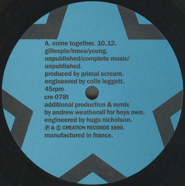 Primal Scream : Come Together (12", Single)