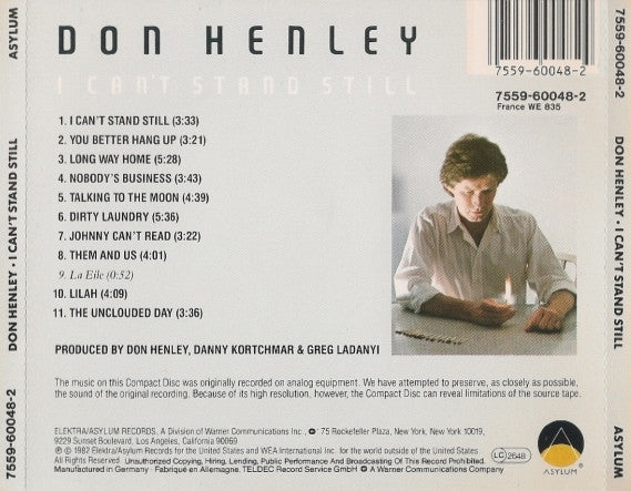 Don Henley : I Can't Stand Still (CD, Album, RE)
