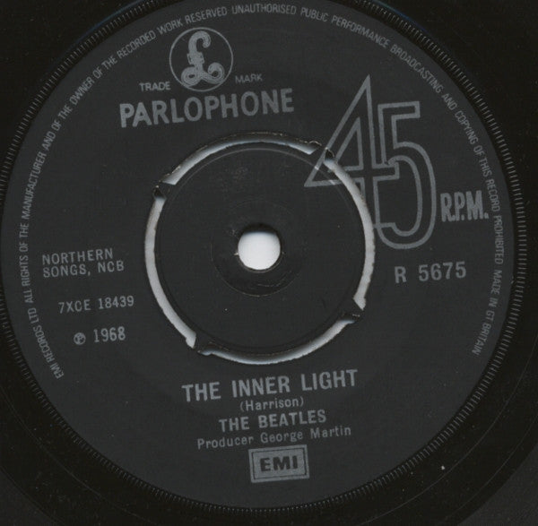 The Beatles : Lady Madonna c/w The Inner Light (7", Single, Mono, RE)