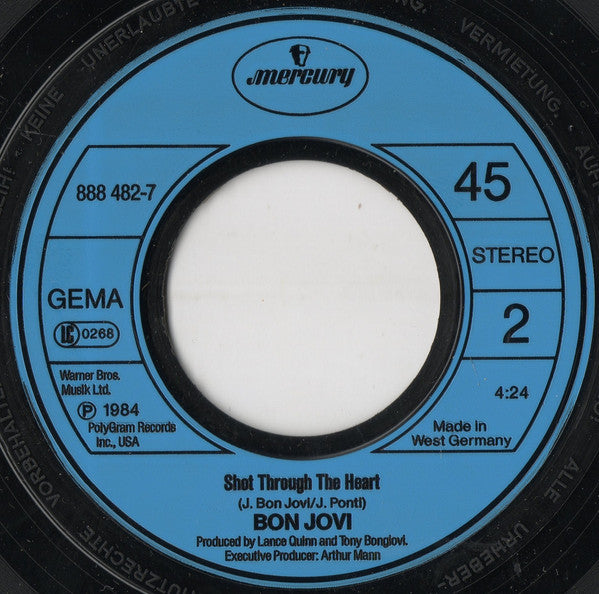 Bon Jovi : Wanted Dead Or Alive (7", Single)