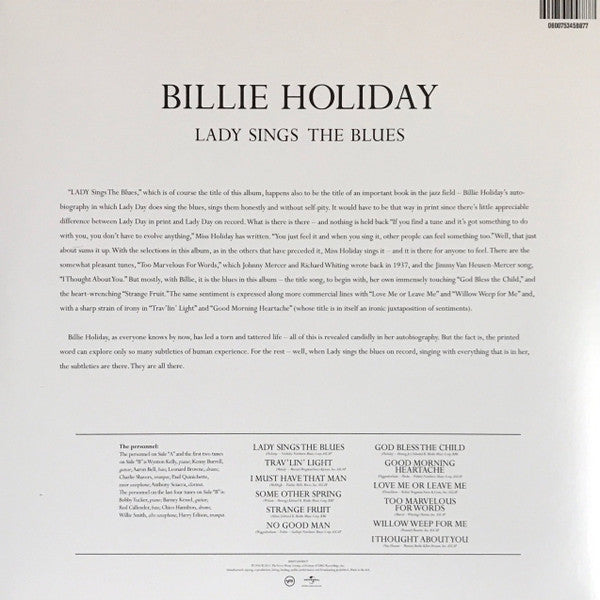 Billie Holiday : Lady Sings The Blues (LP, Album, RE, RM, 180)