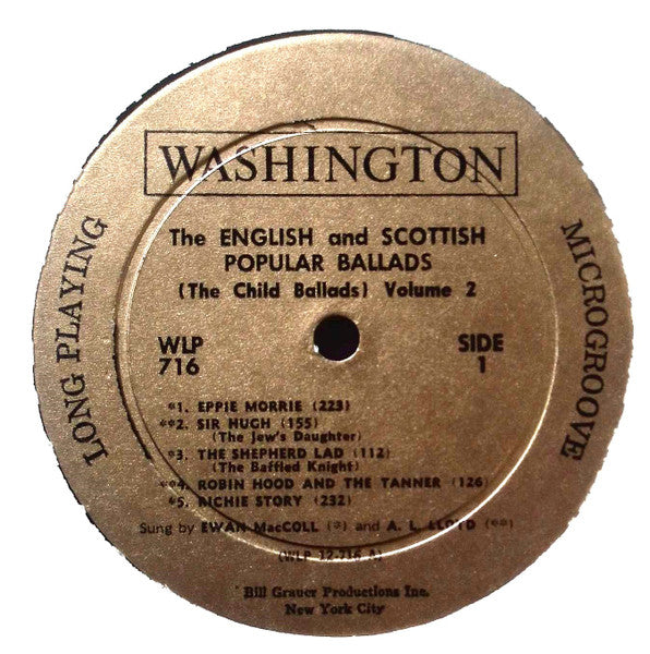 Ewan MacColl And A. L. Lloyd : The English And Scottish Popular Ballads (The Child Ballads) Volume 2 (LP)