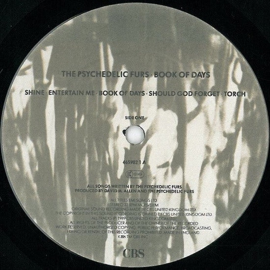 The Psychedelic Furs : Book Of Days (LP, Album)