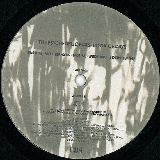 The Psychedelic Furs : Book Of Days (LP, Album)