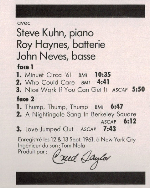 Stan Getz & Bob Brookmeyer : Recorded Fall 1961 (LP, Album, RE)