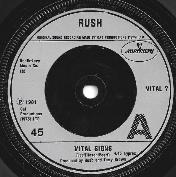 Rush : Vital Signs (7", Single)