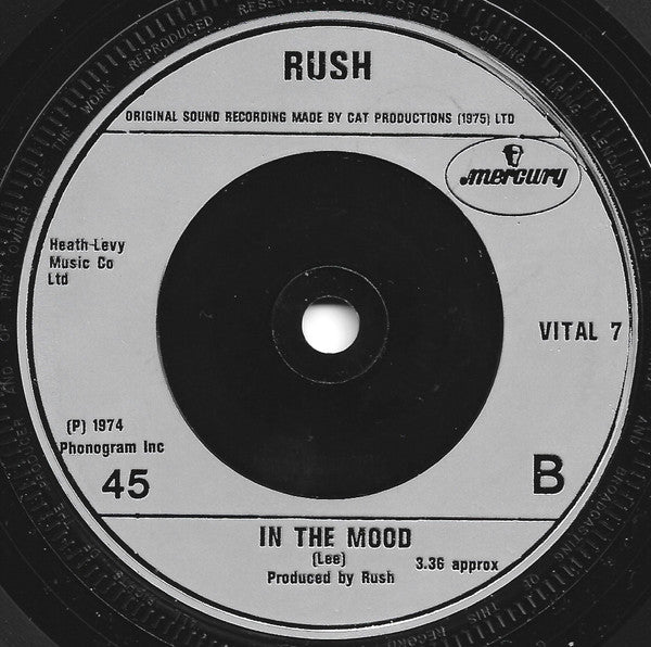 Rush : Vital Signs (7", Single)