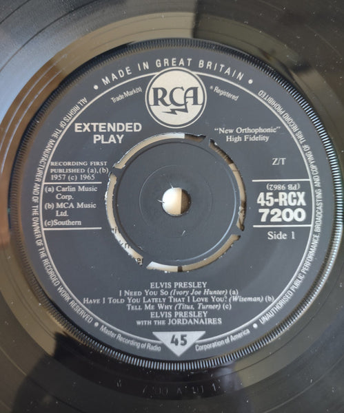 Elvis Presley With The Jordanaires : Elvis Presley (7", EP, Mono)