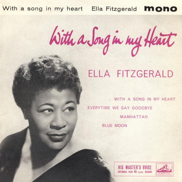 Ella Fitzgerald : With A Song In My Heart (7", EP, Mono, RP, Gre)
