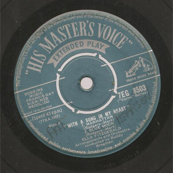 Ella Fitzgerald : With A Song In My Heart (7", EP, Mono, RP, Gre)