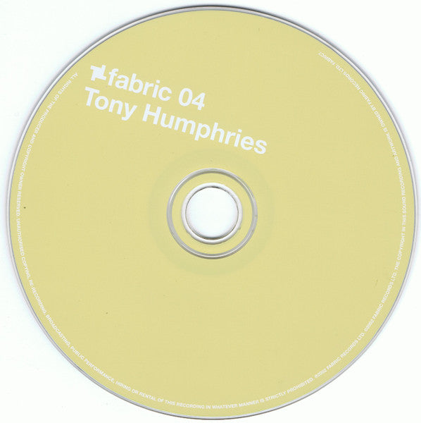 Tony Humphries : Fabric 04 (CD, Mixed)