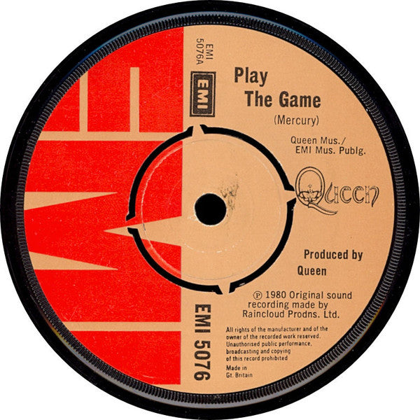 Queen : Play The Game (7", Single, Bro)