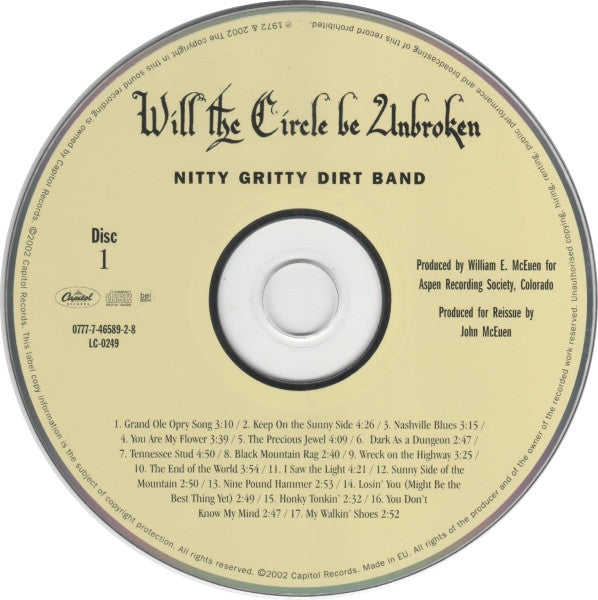 Nitty Gritty Dirt Band : Will The Circle Be Unbroken (2xCD, Album, RE, RM, 30t)