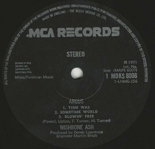 Wishbone Ash : Argus (LP, Album, RE, Bla)