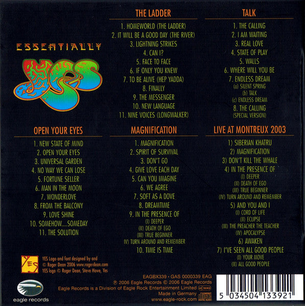 Yes : Essentially (Box, Comp, S/Edition + CD, Album, RE, Car + CD, Al)