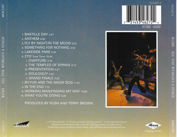 Rush : All The World's A Stage (CD, Album, RE, RM, PMD)