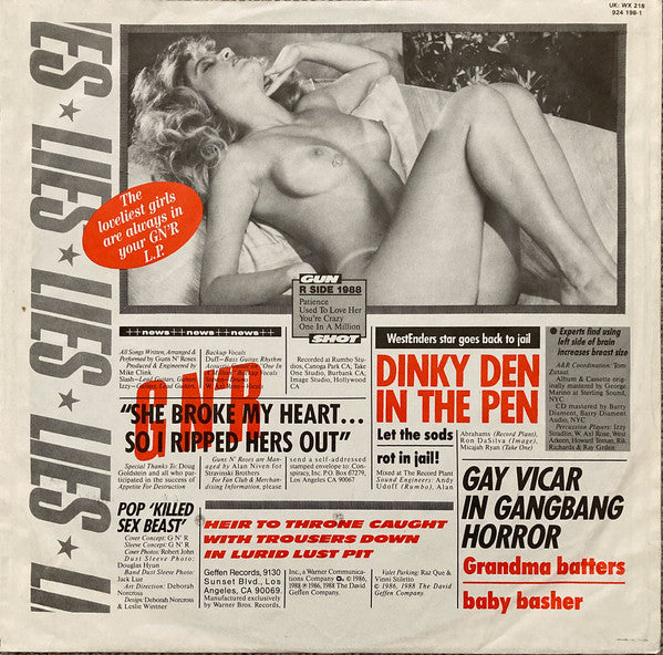 Guns N' Roses : G N' R Lies (LP, Album, Ltd, Ban)