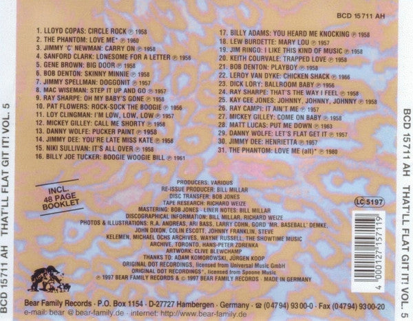Various : That'll Flat ... Git It! Vol. 5: Rockabilly And Rock 'N' Roll From The Vaults Of Dot Records (CD, Comp)