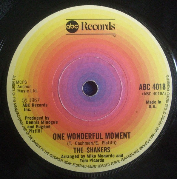 The Shakers (2) : One Wonderful Moment / Love, Love, Love (7", RE)