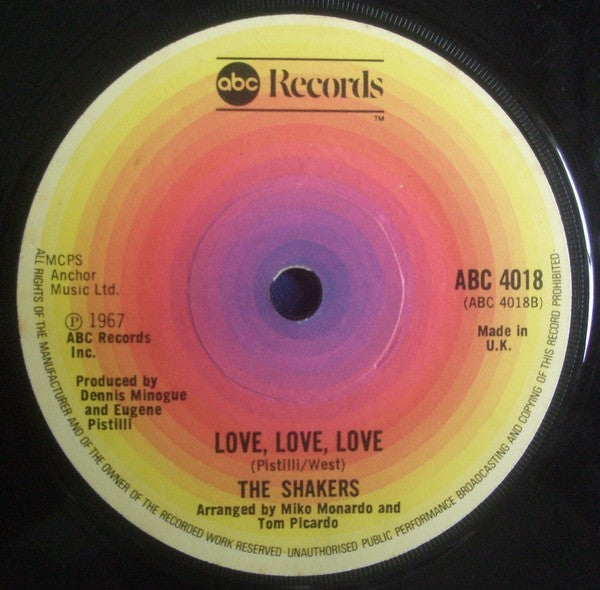 The Shakers (2) : One Wonderful Moment / Love, Love, Love (7", RE)