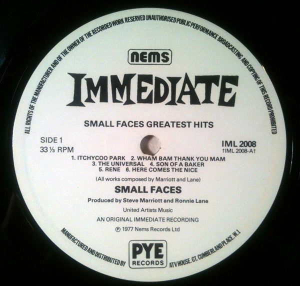 Small Faces : Small Faces' Greatest Hits (LP, Comp)