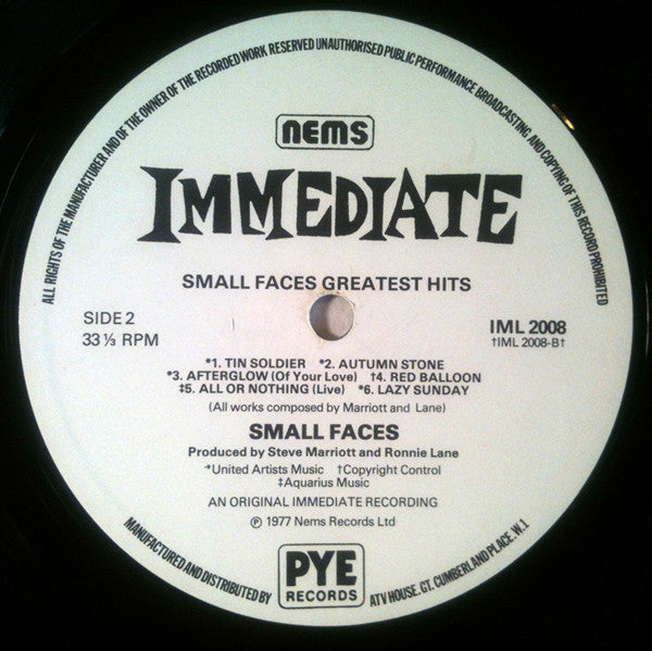 Small Faces : Small Faces' Greatest Hits (LP, Comp)