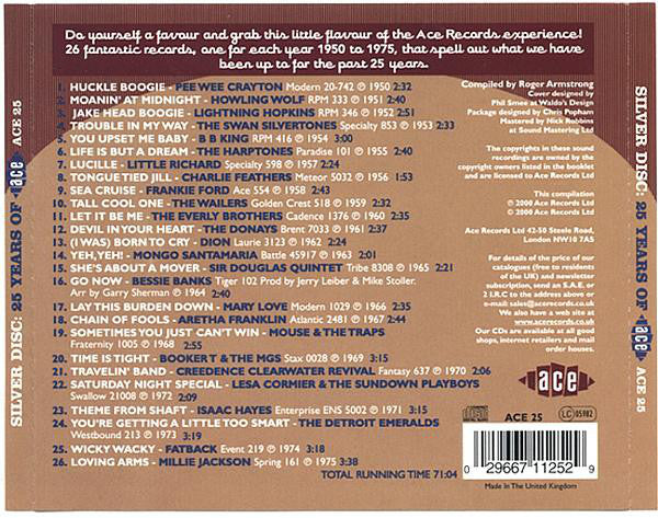 Various : Silver Disc: 25 Years Of Ace (CD, Comp)
