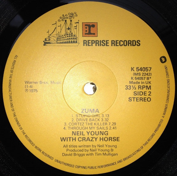 Neil Young With Crazy Horse : Zuma (LP, Album, RE)
