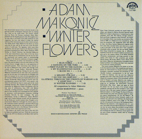 Adam Makowicz : Winter Flowers (LP, Album, RP)