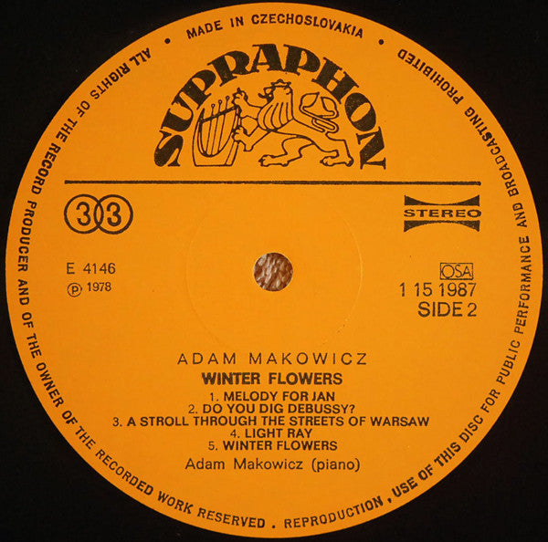 Adam Makowicz : Winter Flowers (LP, Album, RP)