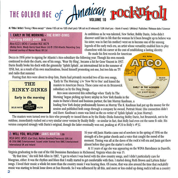 Various : The Golden Age Of American Rock 'n' Roll Volume 10 (CD, Comp)