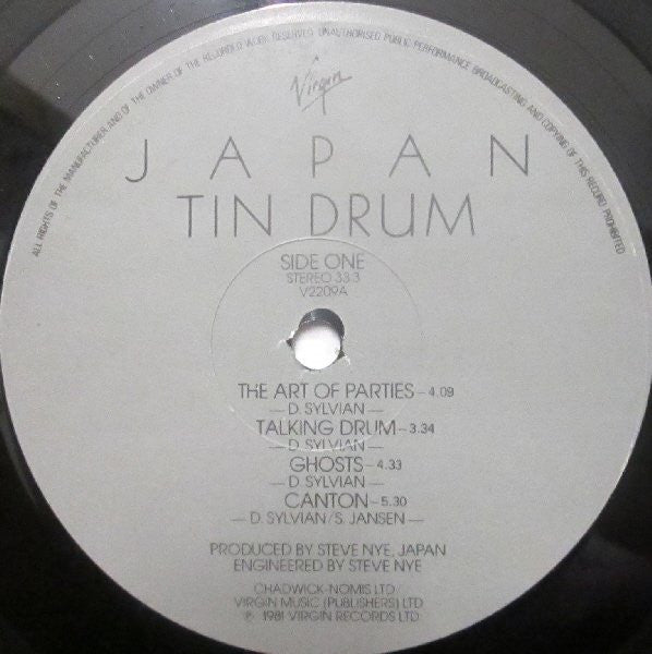 Japan : Tin Drum (LP, Album, Tow)