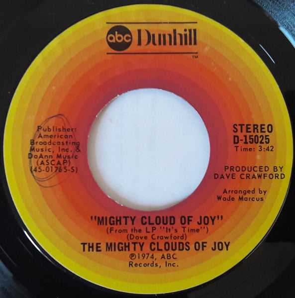 The Mighty Clouds Of Joy : Mighty Cloud Of Joy (7", Single, Styrene)