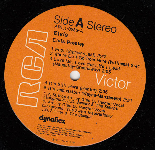 Elvis Presley : Elvis (LP, Album)