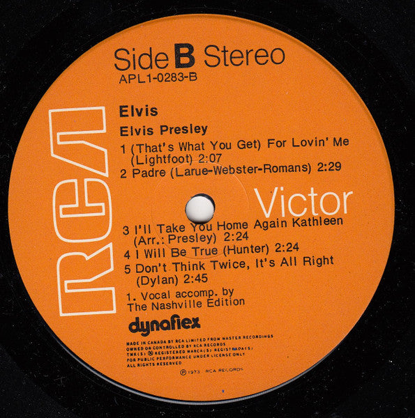 Elvis Presley : Elvis (LP, Album)