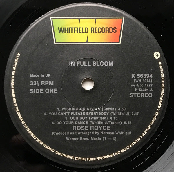 Rose Royce : In Full Bloom (LP, Album, Gat)