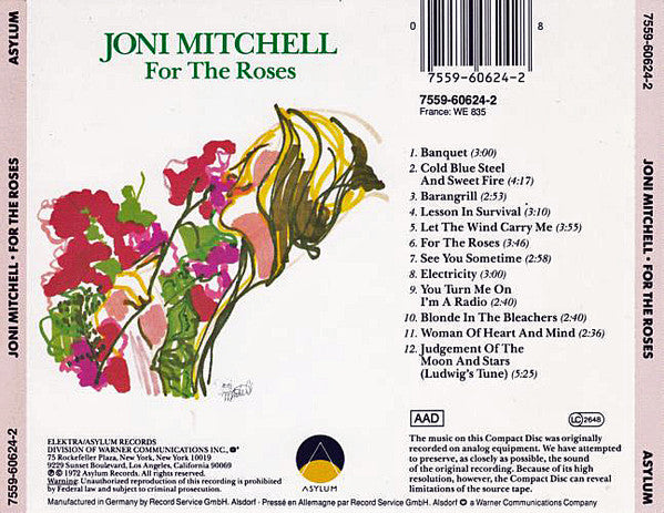 Joni Mitchell : For The Roses (HDCD, Album, RE)