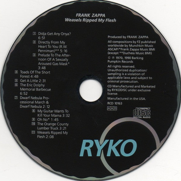 Frank Zappa & The Mothers Of Invention* : Weasels Ripped My Flesh (CD, Album, RE, RM)