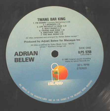 Adrian Belew : Twang Bar King (LP, Album)