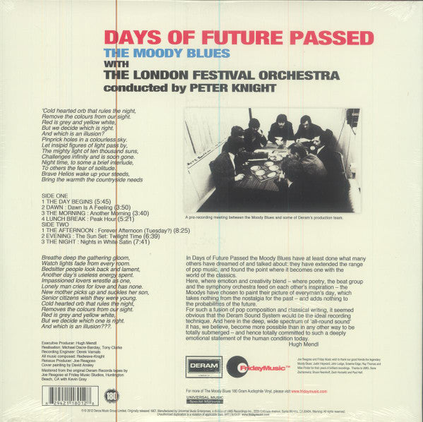 The Moody Blues With The London Festival Orchestra Conducted By Peter Knight (5) : Days Of Future Passed (LP, Album, RE, RM, 180)