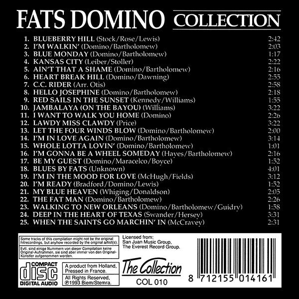 Fats Domino : Collection 25 Tunes (CD, Comp)