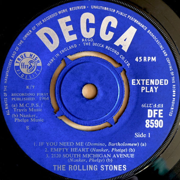The Rolling Stones : Five By Five (7", EP, Mono)